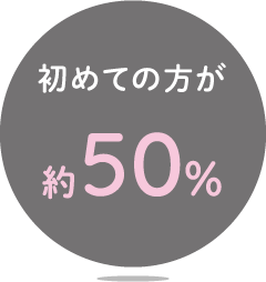 初めての方が約50%